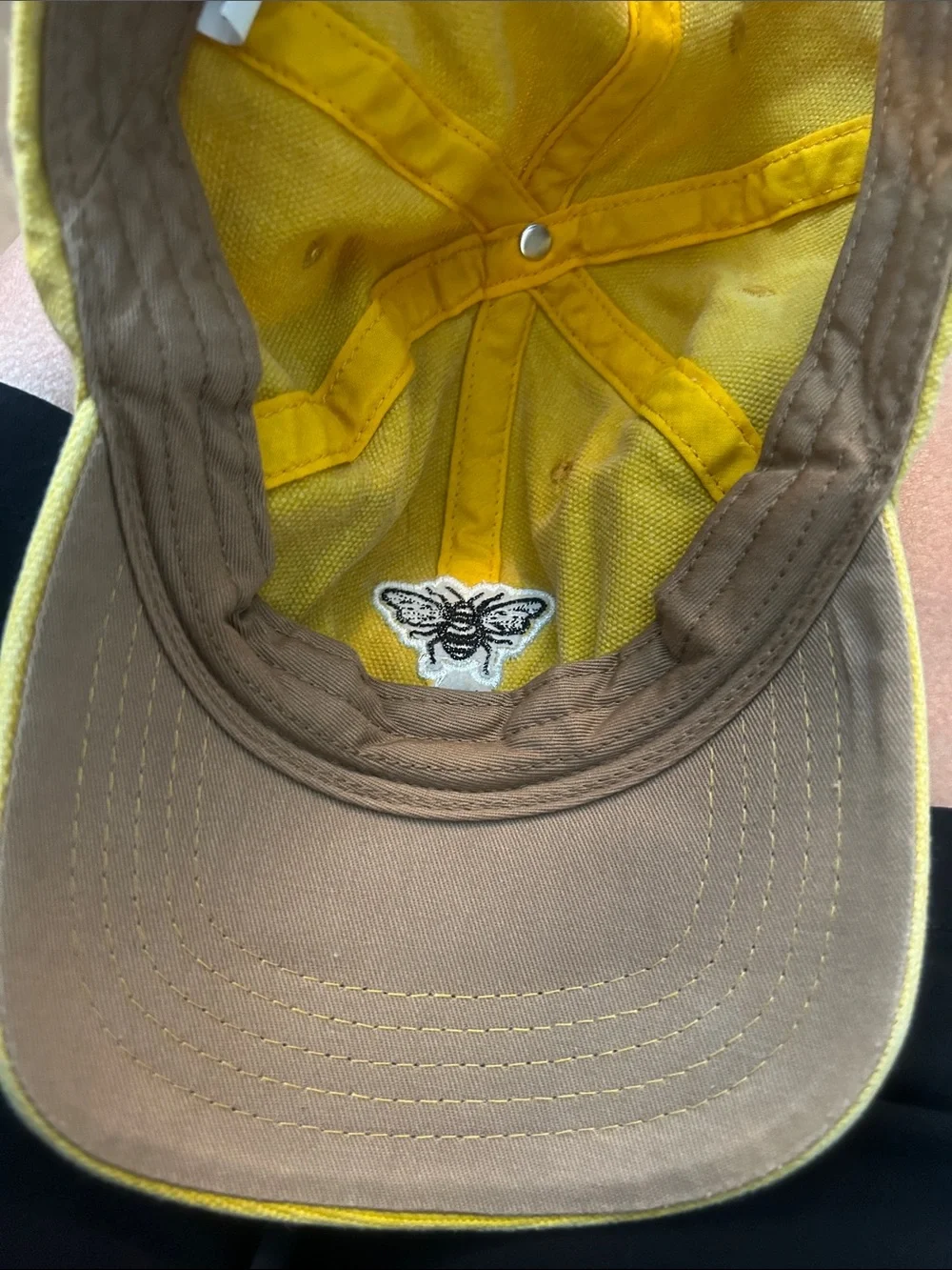 Yellow Cotton Bee “Kind' Embroidered Baseball Cap